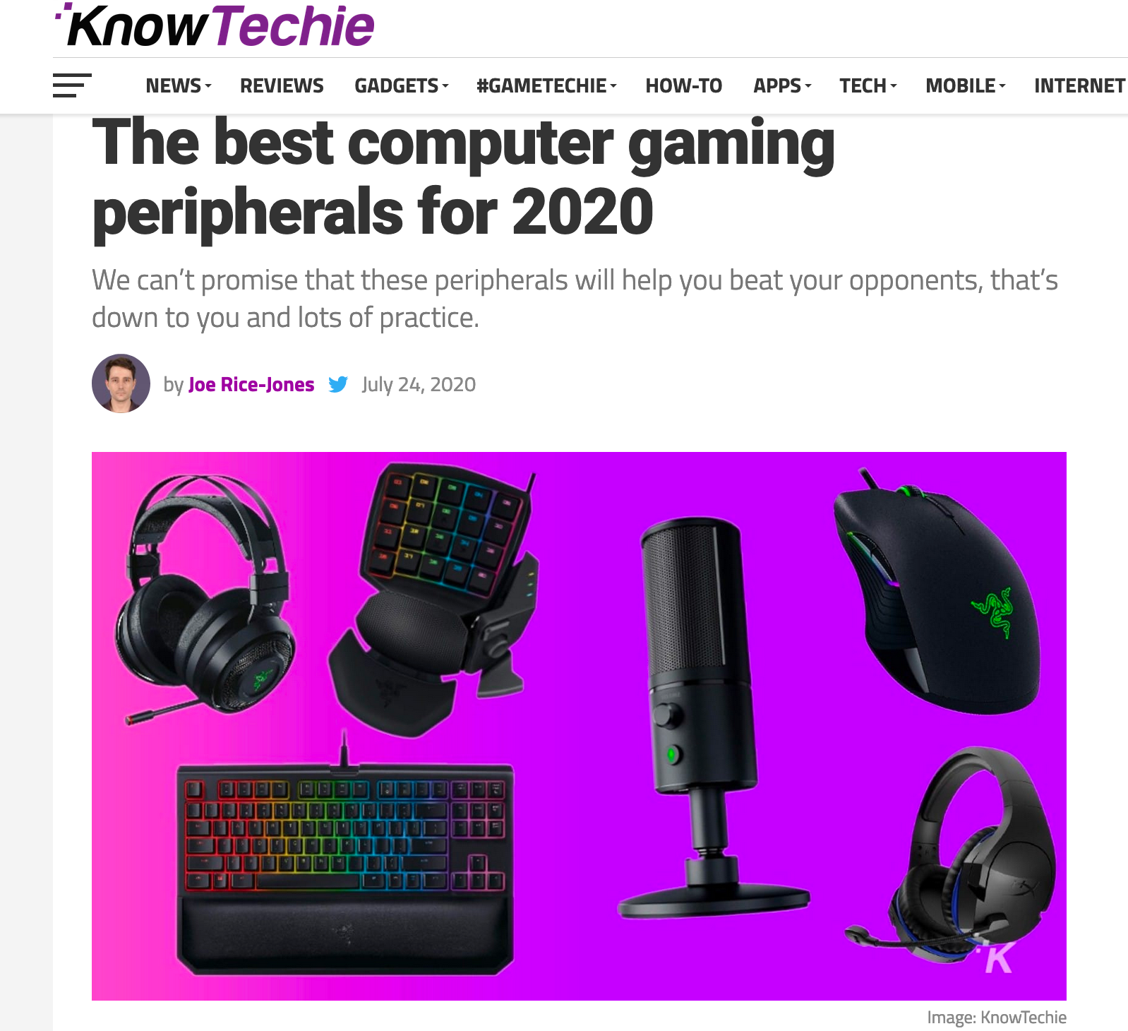 KnowTechie Names HX Orbit S a Best Gaming Peripheral of 2020