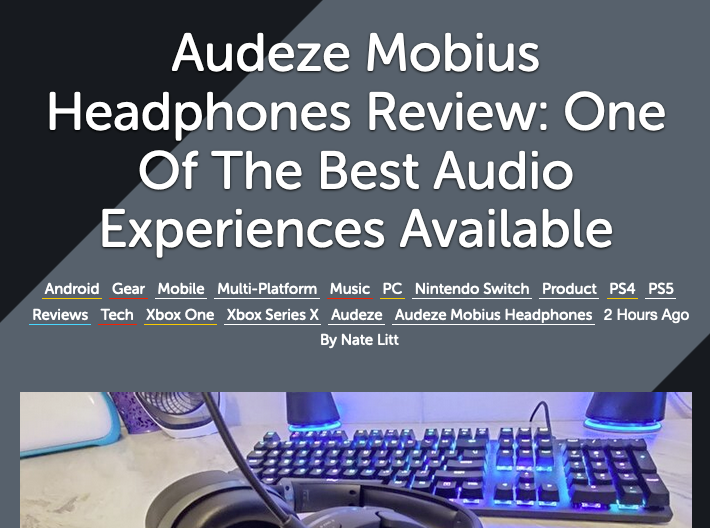 "the ultimate audio experience for gamers," Says GameTyrant of Mobius