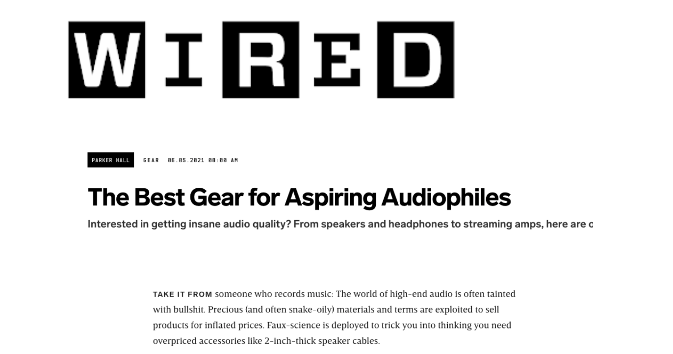 Euclid Named a "Best Gear for Aspiring Audiophiles" by WIRED